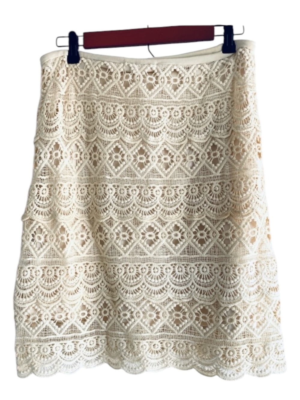 Solitaire Cream Lace Skirt Small Crochet Boho Chic Festival Cottagecore